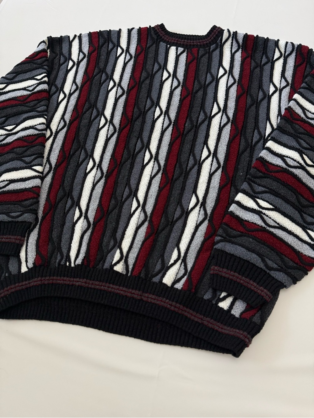 Vintage 90s Protege Collection 3D Textured Grandpa Sweater Mens XXL Coogi Style